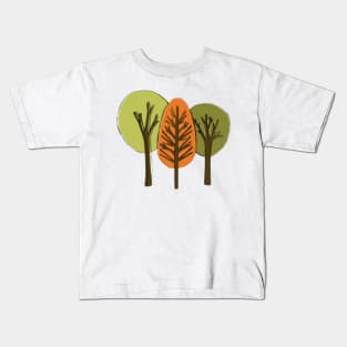 ORANGE GREEN TREES DESIGN Kids T-Shirt